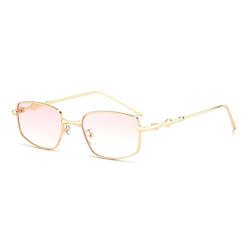 Protective Glasses Fashion Square Anti Blue Light Simple Style Sunglasses High-End with Metal Frame Narrow Frame Glasses