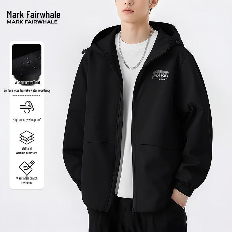 Mark Fairwhale Men s Casual Hooded Windproof Waterproof Jacket M