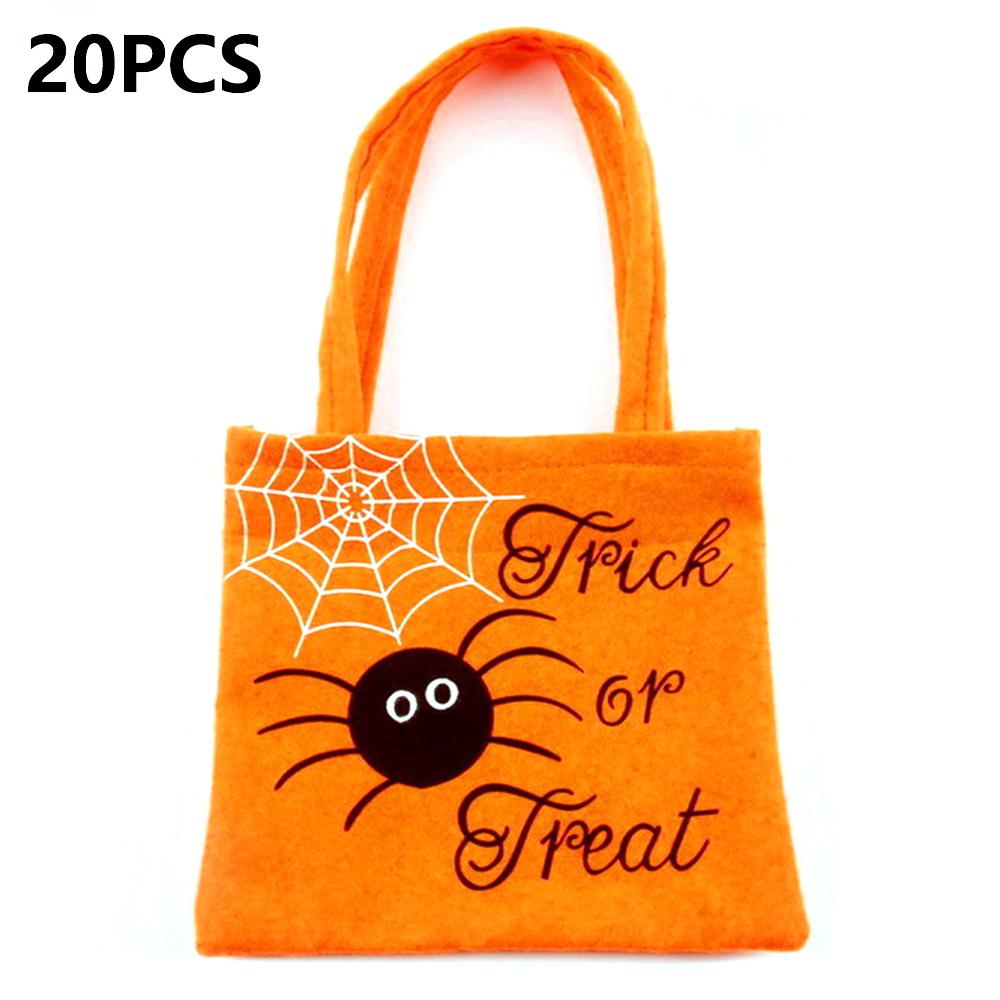 

PJ-WB01 20Pcs Halloween Non-Woven Treat Bags Tote Bag Reusable Party Gift Candy Bags for Kids B