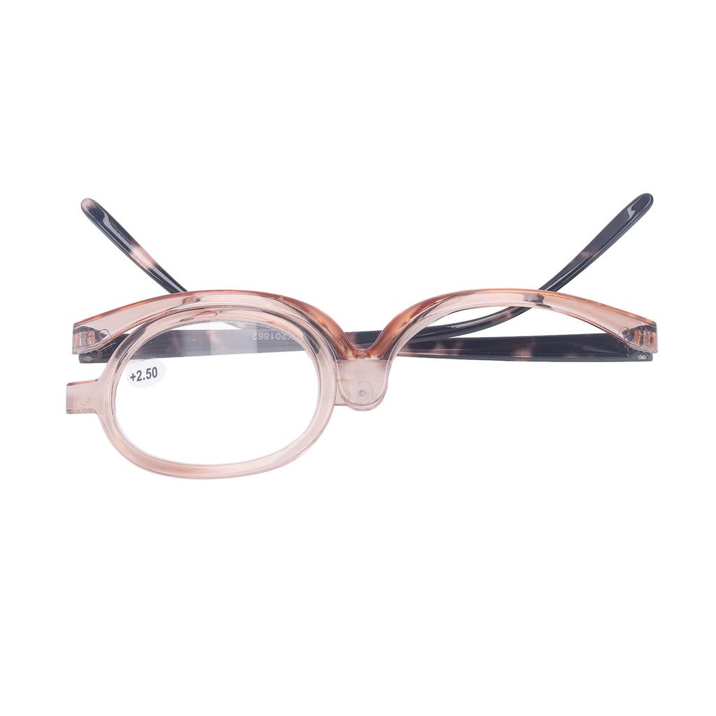 Flip Down Magnify Glasses Folding 180 Degree Rotating Magnifying Cosmetic Reading Glasses for