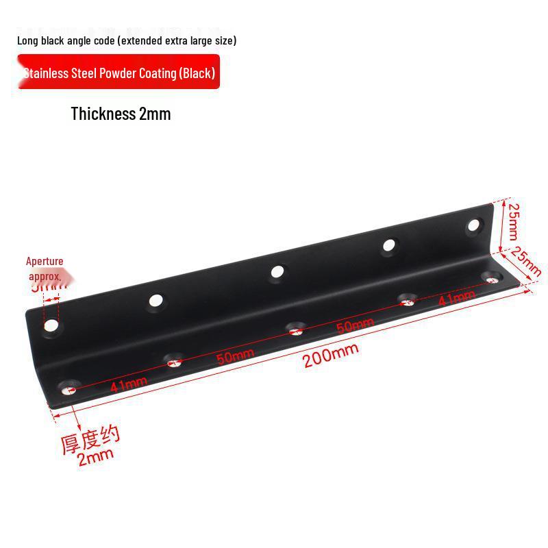 Stainless Steel L-Shaped 6-Hole 90° Angle Bracket for Shelves, Tables, and Chairs
