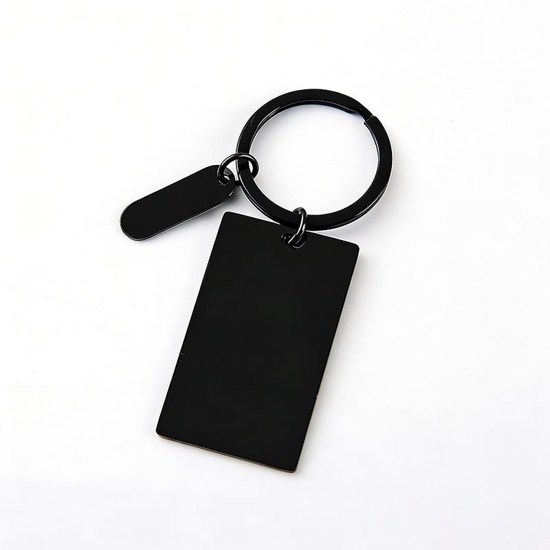 Stainless Steel Engraving Metal Keychain - Rectangular, Laser UV Color Printing, Perfect Festival Gift