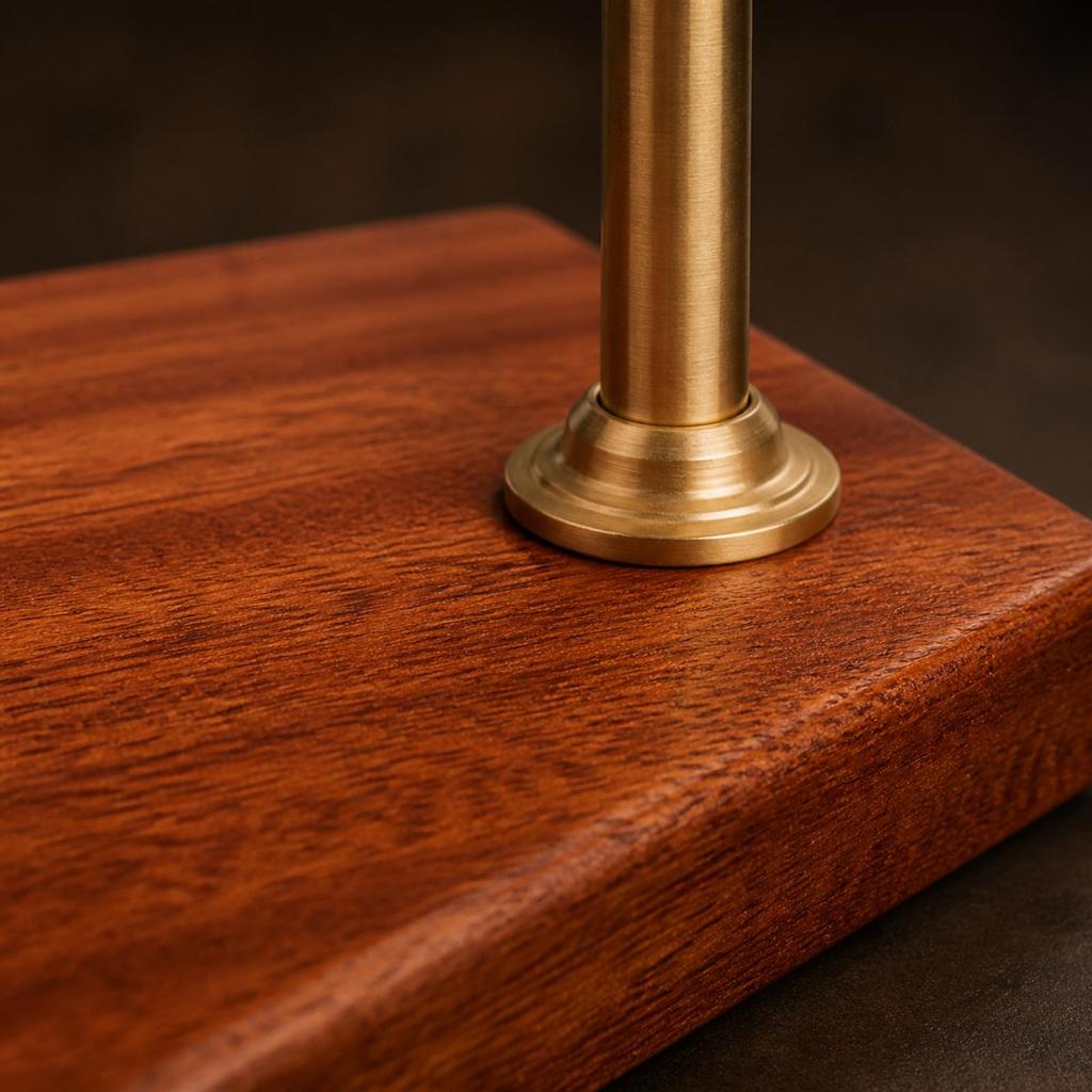 Adjustable Pour-Brew Stand with Wood Base Non-Slip Pour-over Coffee Strainer