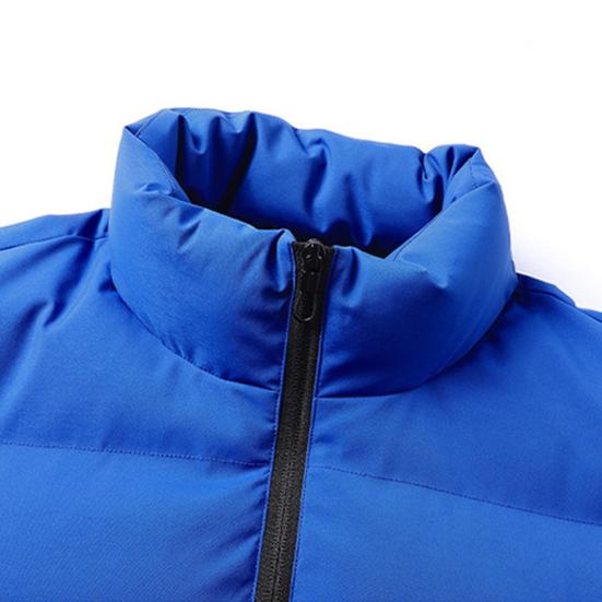 Men Cotton Coat Stand Collar Long Sleeve Zip-up Thickened Cotton Jacket