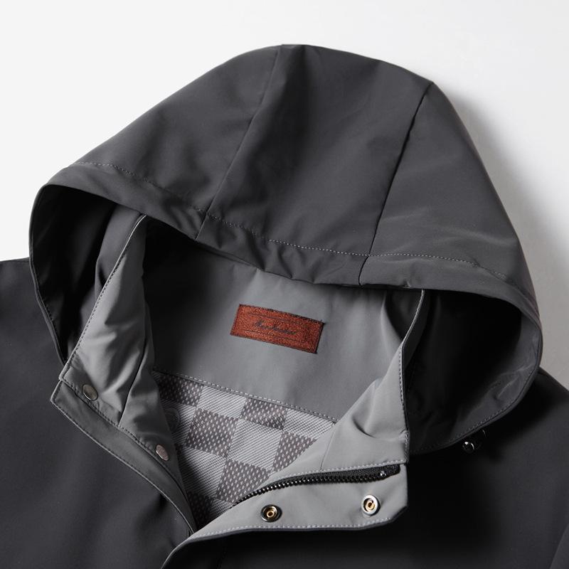 Spring and Autumn Zipper Removable Cap Middle-aged and Young Light Luxury Business Jacket Casual Jacket