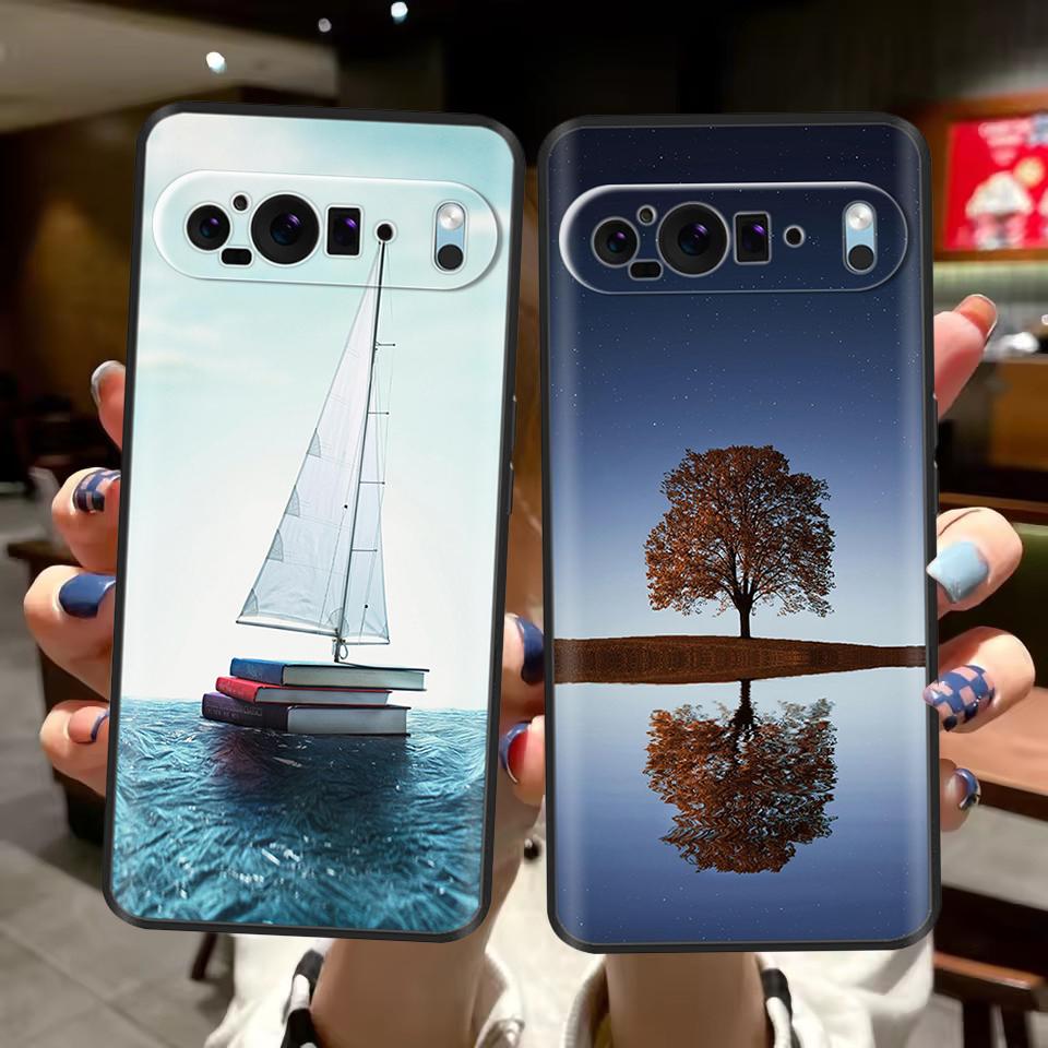 Phone Case For Google Pixel 10 Pro XL Soft Silicone TPU Painted Back Cover for Google Pixel10 Pro XL Black Shockproof Protector