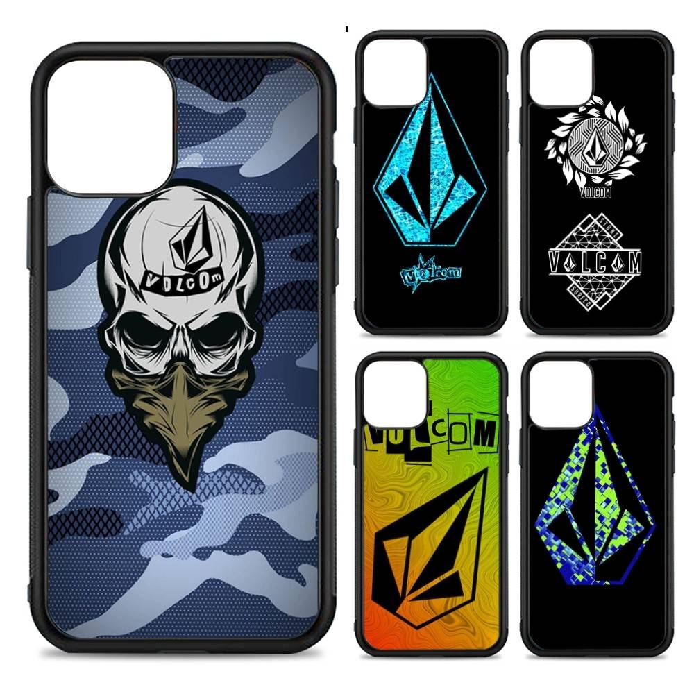Well-known Skateboard V-VOLCOMs Brand For IPhone 17 16 15 14 13 Pro 12 11 Pro Max Hard PC+TPU Phone Cases Back Cover