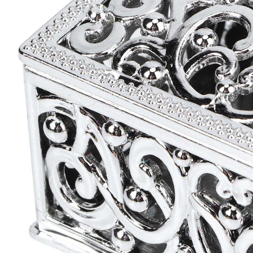 12Pcs European Style Hollow Square Candy Box Container Sugar Box Wedding SuppliesSilver