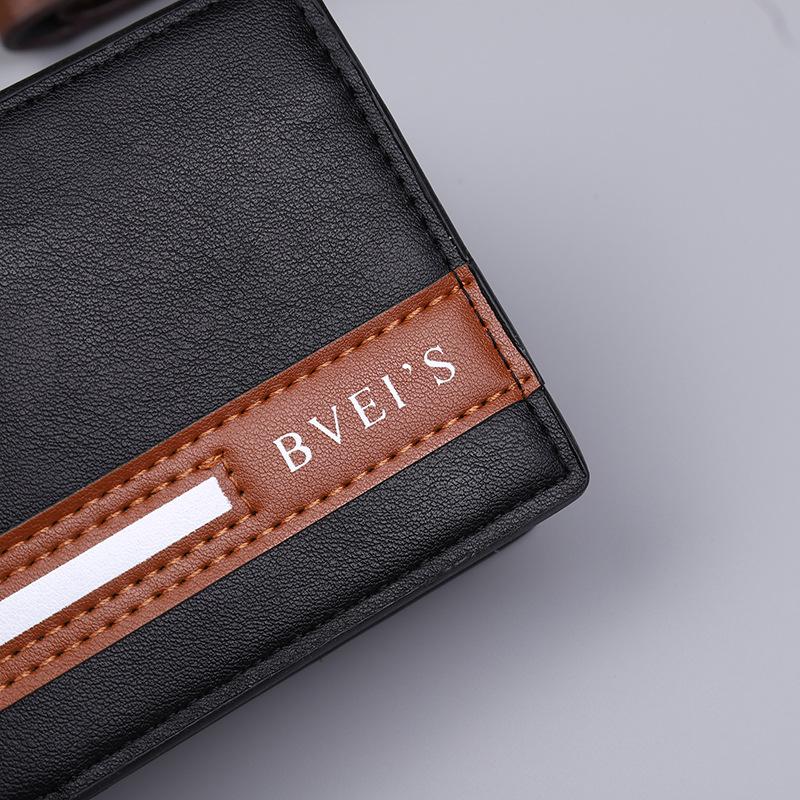Men’s Leather Bifold Wallet RFID Blocking Short Wallet Slim Credit Card Holder ID Window Cash Pocket Casual Business Wallet