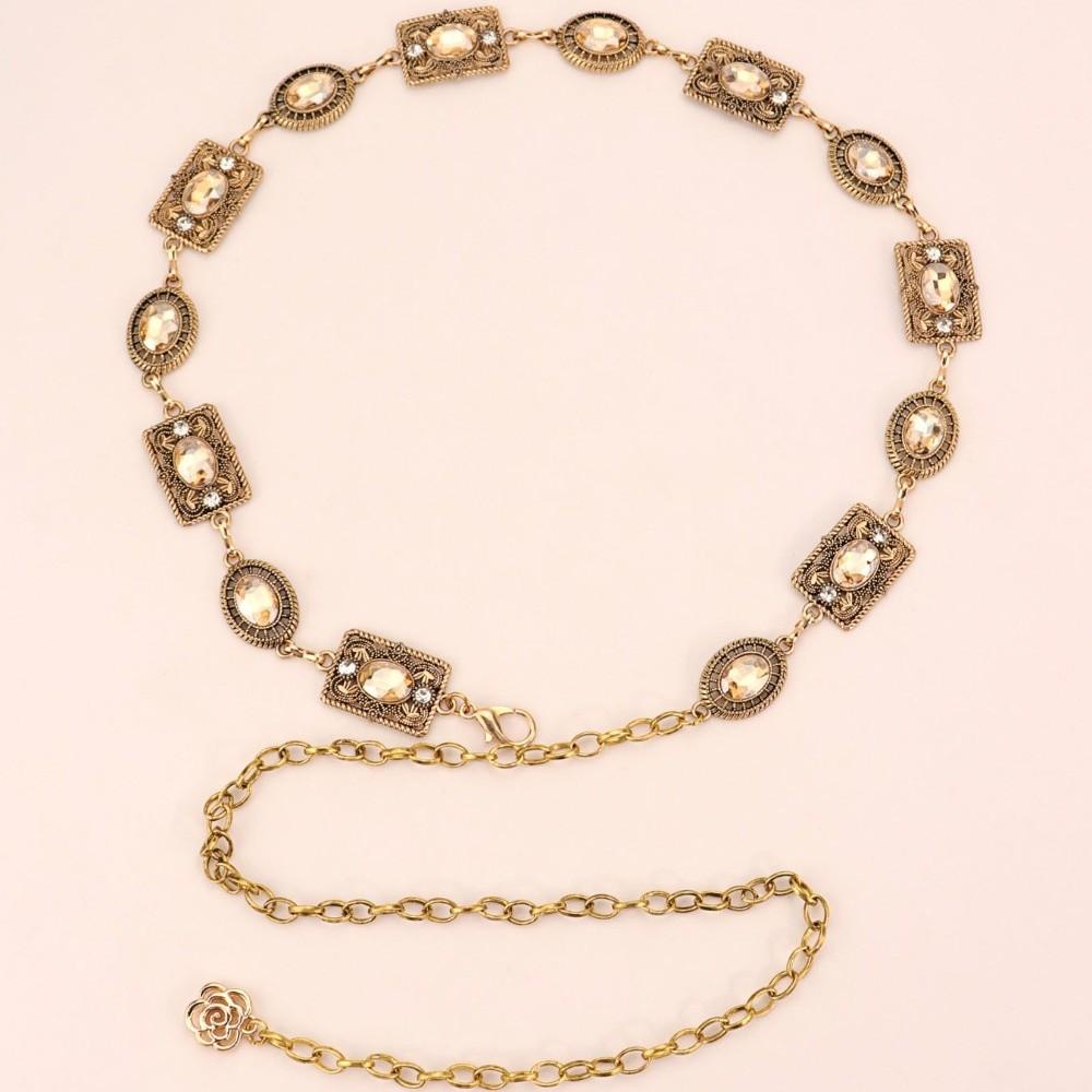 Metal Rhinestone Belly Belts Colorful Y2K Waistband Retro Women Waist Chain  Decorative Jeans