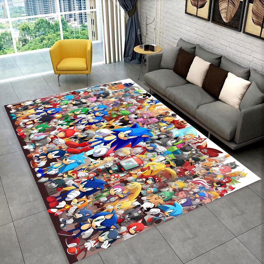 3D S-Sonics Game Cartoon Rug Carpet for Living Room Bedroom Decor,kids Play Non-slip Decoration for Sofa Doormat Christmas Gift