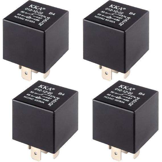4 PCS Relays, 5 Pin Relay, 40A Waterproof Car Relays, 12V Relay Switch For Electric Cooling Fans, Motor Starters, Automotive Taillights