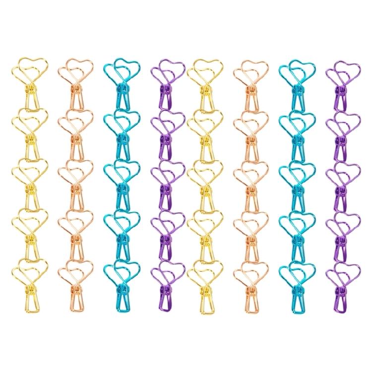 

40Pcs Colorful Metal Paper Clip Long Tail Metal Paper Clamp File Clip for Document Note Memos Picture Photo Food Bag