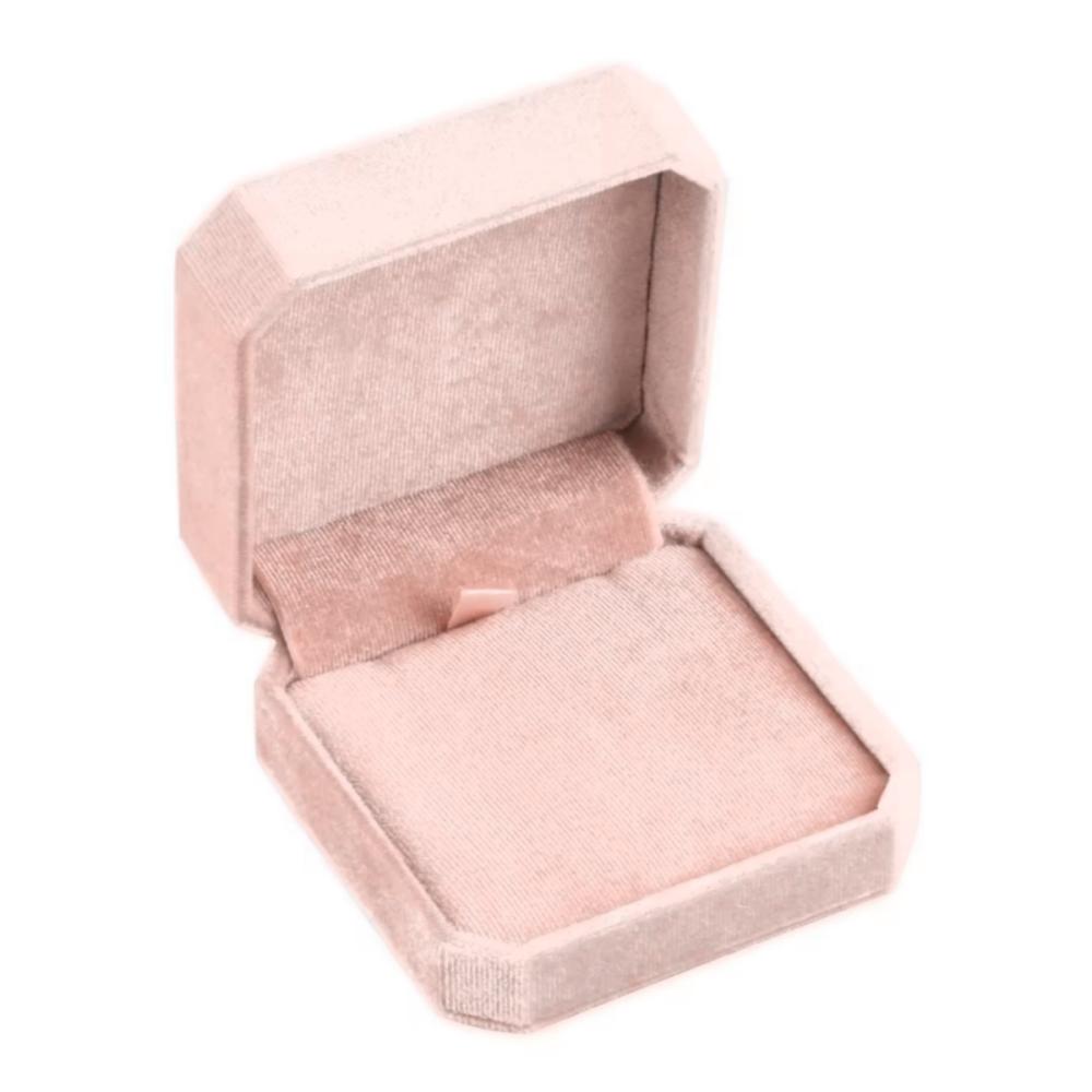Custom Logo Velvet Octagonal Flip Top Necklace Box Mobile Necklace Holder Engagement Wedding Jewelry Display Packaging Gift Box