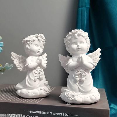 Estatua de Personaje de Diosa Ángel Ala Arte Figurilla Decoración de Gabinete de Oficina Figura de Resina Escultura Ornamento Escritorio Decoración del Hogar