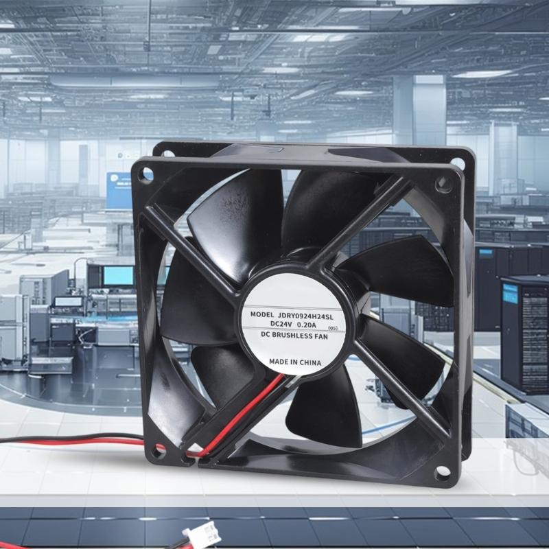 9025 High Airflow 24V Cooling Fan Twin Ball Bearings 90x90x25mm for Electronics Temperature Control in Small Space