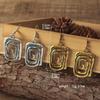 1 Par Pendientes Colgantes Asimétricos Geométricos Huecos de Metal en Espiral de Estilo Vintage Para Mujer, Uso Diario