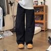 Army Green Washed Cotton Tooling Pants Men's and Women's Summer Thin Scimitar Jeans American Wide-leg Trousers
