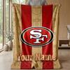San Francisco 49ers Benutzerdefinierte Flanell-Kuscheldecke Drucken Sie Ihren Namen Text Weiche Warme Decke Weihnachtsgeschenk
