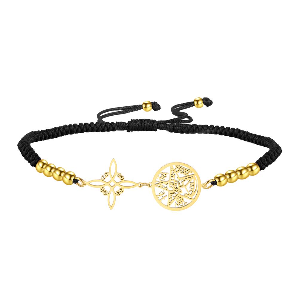  Wicca Witch Knot Bracelet Stainless Steel God Name Tetragrammaton Pentagram Bracelet Solomon Amulet Jewelry Wholesale