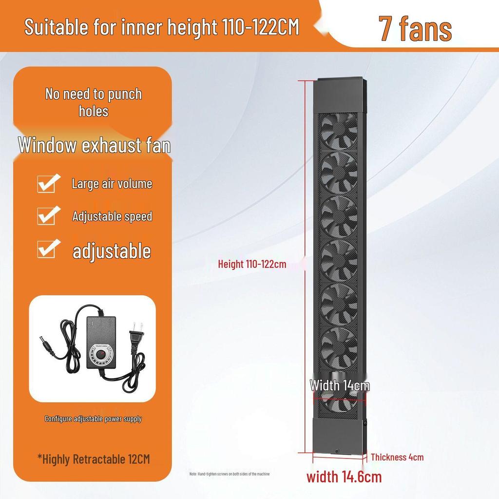No-Installation, Drill-Free Window Exhaust Fan for Bedroom Ventilation