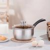 1pc Soup Pot Stainless Steel Milk Pot 18cm Soup Pots With Glass Lid For Kitchen Boil Soup Cookking With Hanging Holes