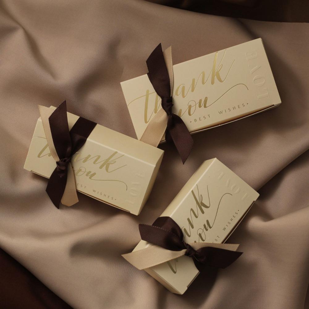 30pcs Wedding Party Favor Boxes Gift Box Treat Boxes with Ribbon Kraft Paper Thank You Box Gift Boxes for Wedding Bridal Shower Birthday Festivals