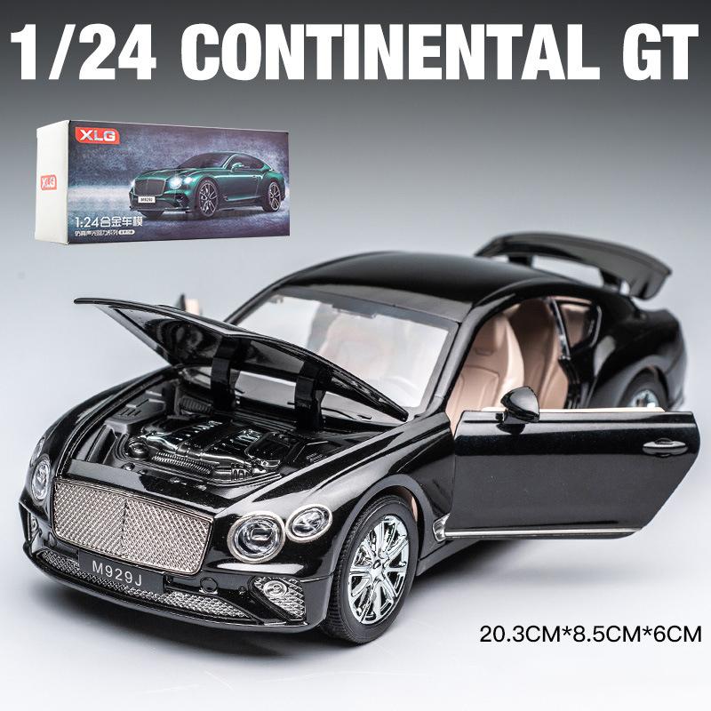 1/24 Scale Bentley Continental GT Diecast Car Model Toy, Pull Back Toy Vehicle with Sound and Light for Kids Toddler Boys Girls Gift Collection