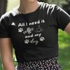 Coffee and Dog Unisex Cotton Tee: Pet Lover Casual Wear