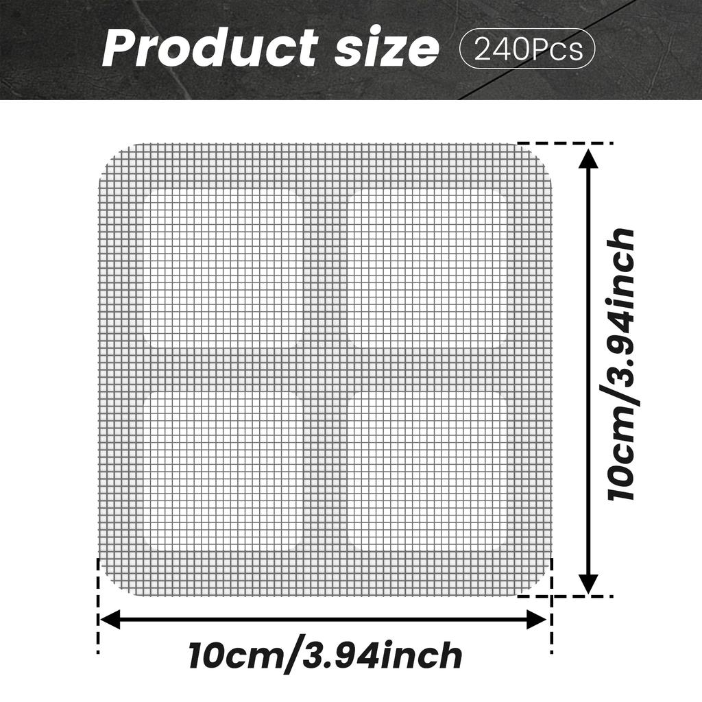 50/240Pcs Hair Drain Stickers Self Adhesive Shower Drain Protector 10x10cm Sink Drain Strainer Hair Stopper Shower Drain Cover