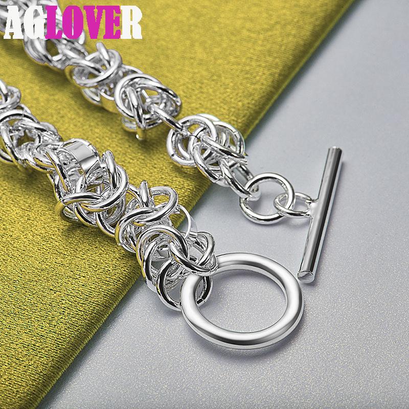 Bijuterii brățară cu cataramă OT cu lanț cerc interconectat din argint 925