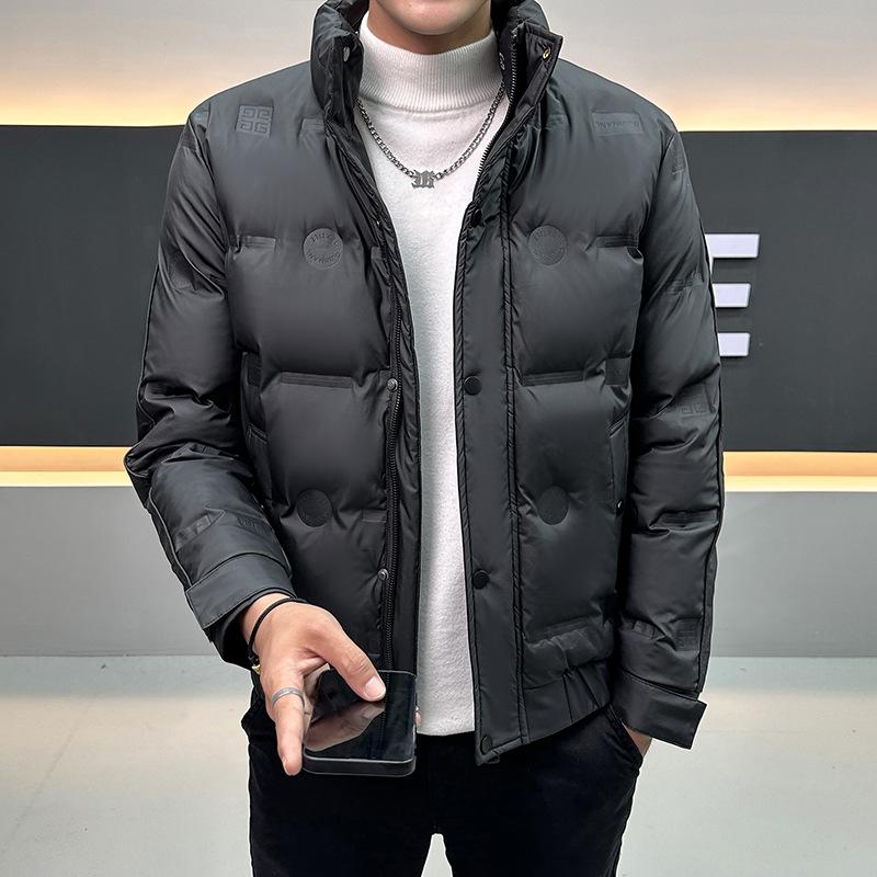 

Мужской однотонный простой пуховик со стойкой воротником, зимний новый мужской повседневный универсальный пуховик, теплый молодежный жакет для мужчин L