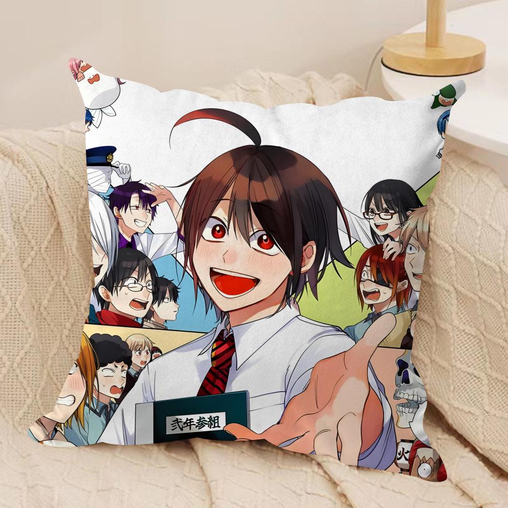 Y-YOUKAI GAKKOU NO SENSEI  Cushion Cover Silky Short Plush Sofa Pillow Cover Hidden Zipper Soft Dustproof Case for Home Decor