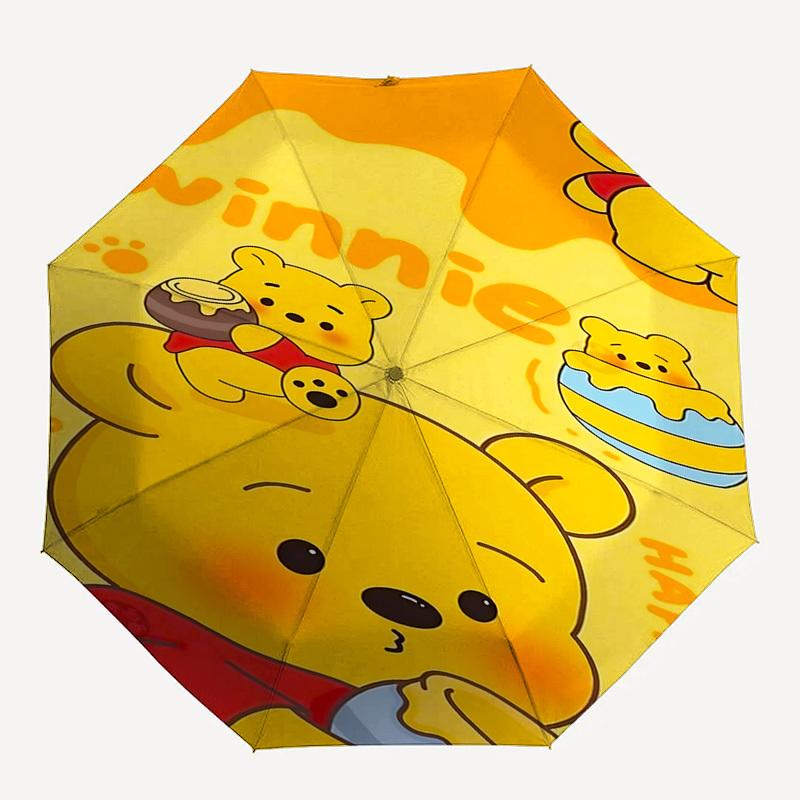 

1pc Winnie The Pooh Honey umbrella automatic open/close, 8-Rib Durable Frame, Compact Folding Design, Ideal Birthday/Holiday Gift e1106A