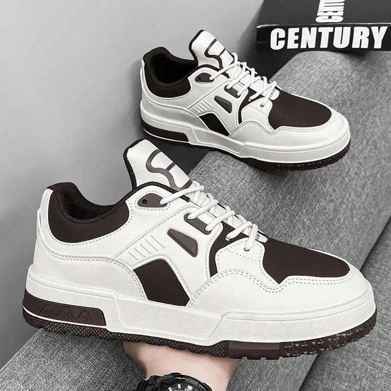 Fashion Thick Bottom Natural Leather Brown Woman Sneakers Loafers Orange Tennis Sports Shoes For Women Luxury Sapatenes Aestthic