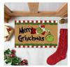 Grinch Floor Mat, Christmas Carpet, Holiday Door Mat, Green Clown Floor Mat.