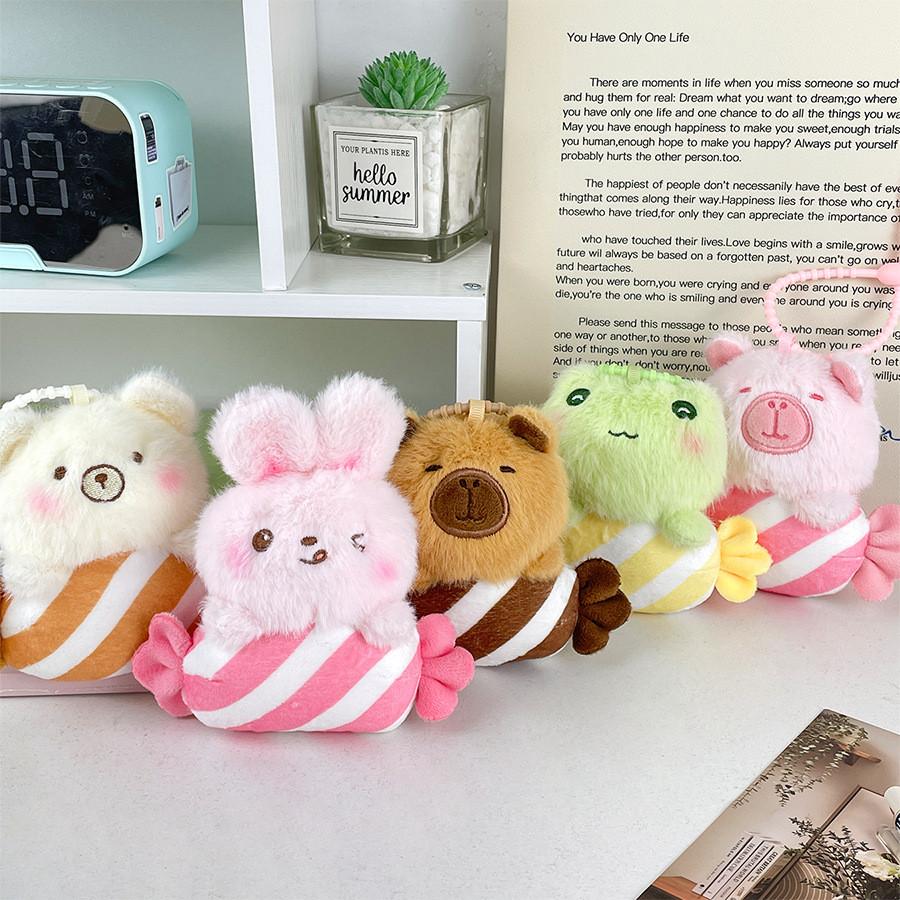 Candy Soft Animal Cartoon Plush Toy Rabbit Keychain Backpack Pendant Decoration