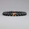 COAI Matte and Tiger Eye Power Stone Bracelets for and Good Set of Adjustable Length Howlite, Onyx, Success, Purification, Protection, Luck, Men's,