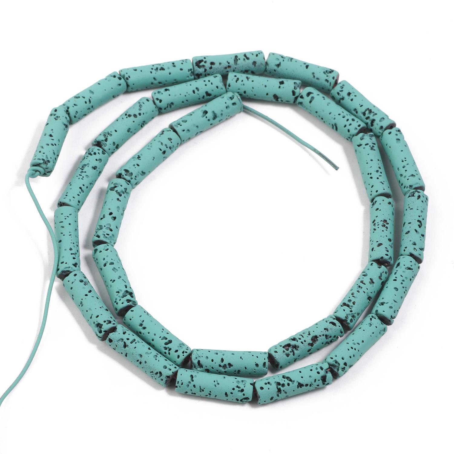 

4x13 мм многоцветная трубка-колонна из лавового камня, свободные бусины-разделители для изготовления ювелирных изделий, браслет ручной работы «сделай сам», ремесло 4x13mm озеро синий