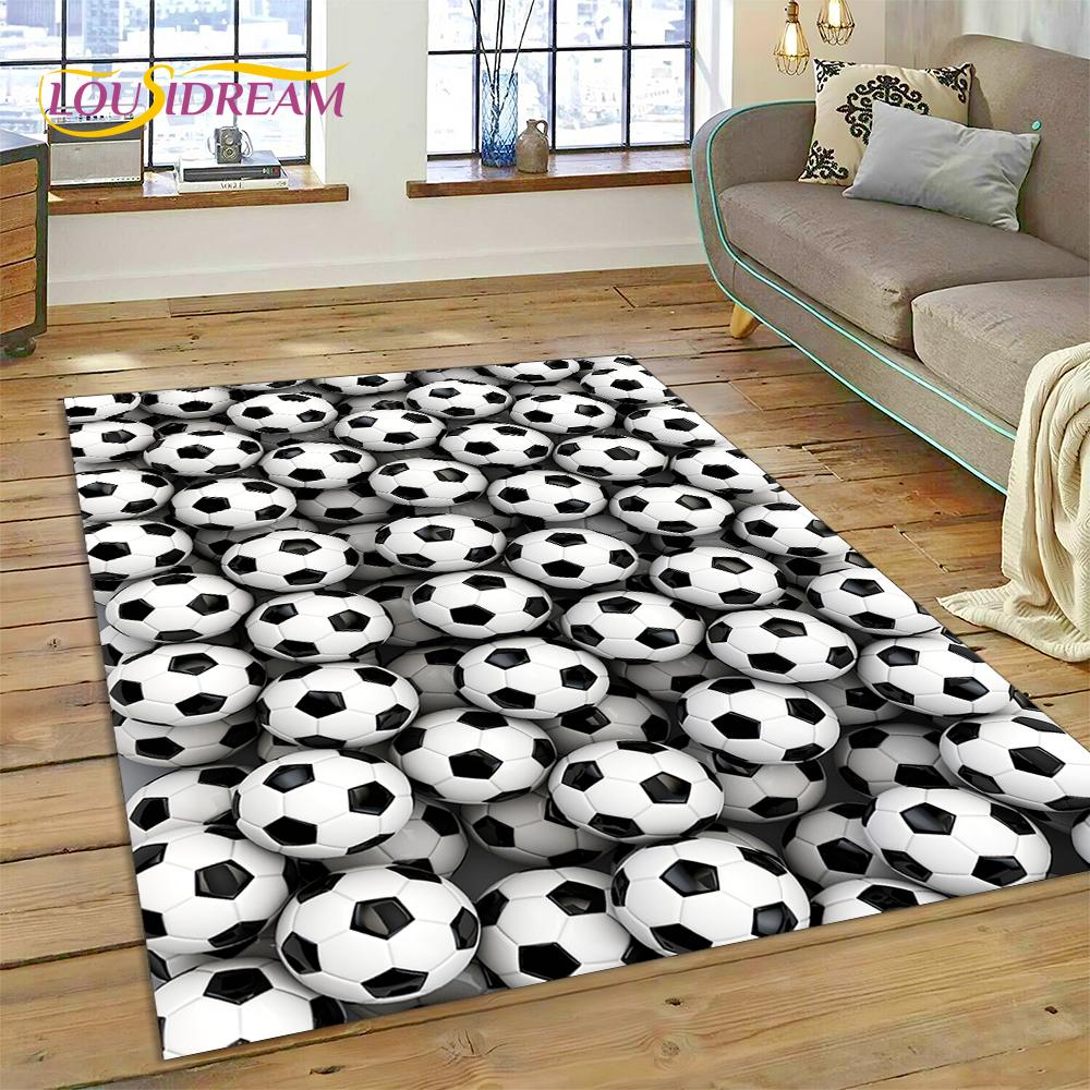 Soccer Football Field Rug Carpet for Living Room Bedroom Home Decor,Floor Mat Non-slip Decoration for Sofa Kitchen Doormat Gifts