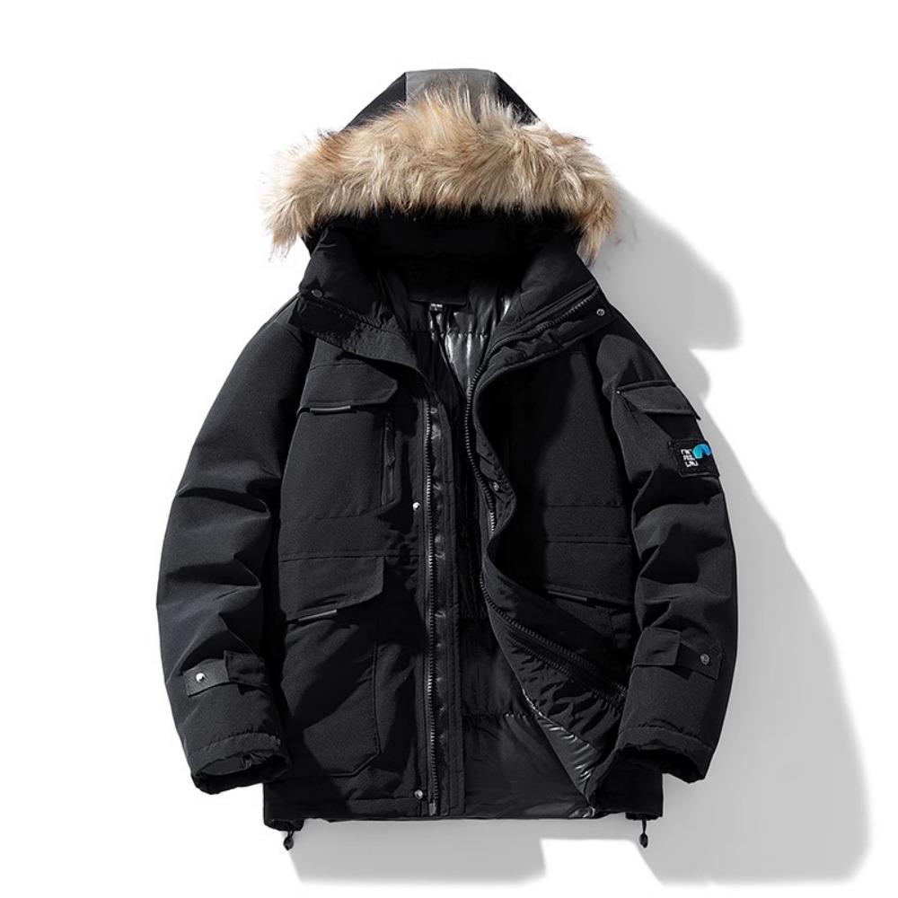Tooling Pie Overcomes Padded-Padded Men's Winter New Trend Brand Thickened Fur Collar Hooded Padded-Padded Jacket