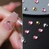 Nail Art Accessory Gold Silver Manicure Bead Four Color 1Box Mini Heart-shaped Rhinestone Nail Jewelry Flatback Nail Charms