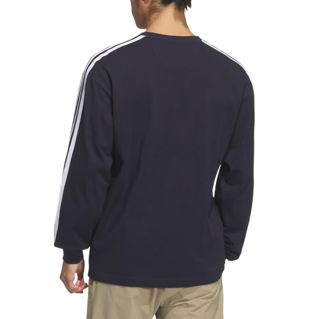adidas Essentials Plus Loose Fit Long Sleeve Cuffed Striped T-Shirt Men Tops KF3729