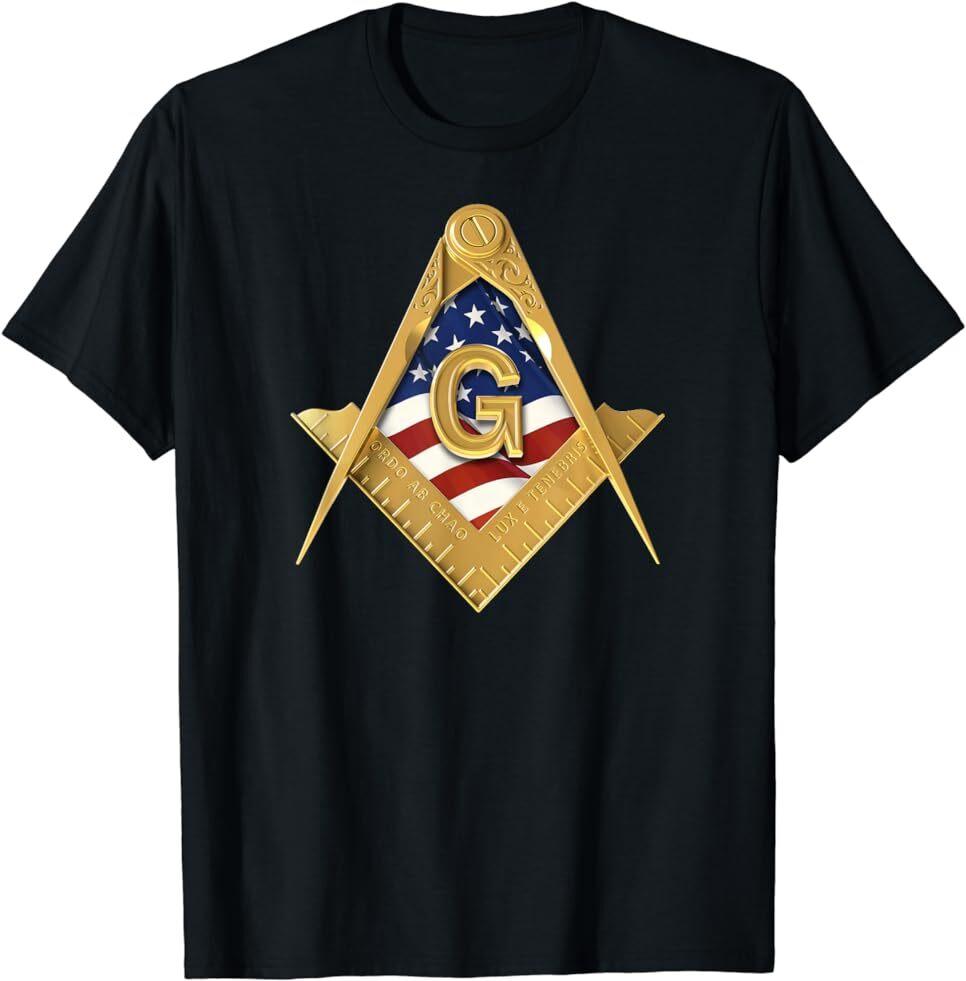 NEW LIMITED Masonic USA American Flag Square Compass Freemason T-Shirt S-5XL Unisex T-Shirt