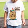 2025 Children's Capybara T-Shirt Kids Short Sleeve Shirt Capy Birthday Print Round Neck Tops Boys Girls Birthday Gift T Shirt