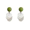 Silver Needle Earrings Women's Summer Stud Earrings Niche Design Earrings High-end Green Earrings