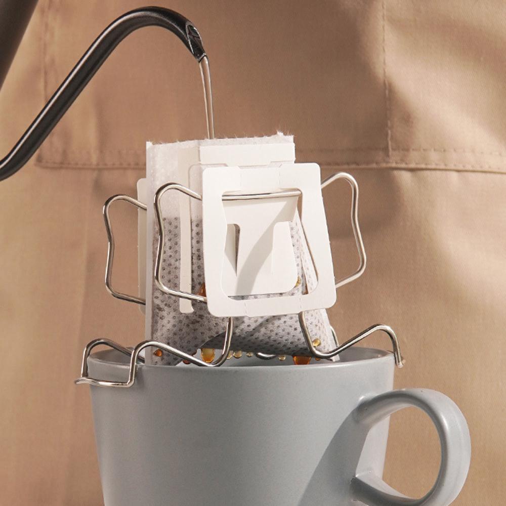 Stainless Steel Reusable Holder For Japanese Style Disposable Ears Drip Bags Coffee Cup Dripper Baskets Filter Paper Bag Shelf