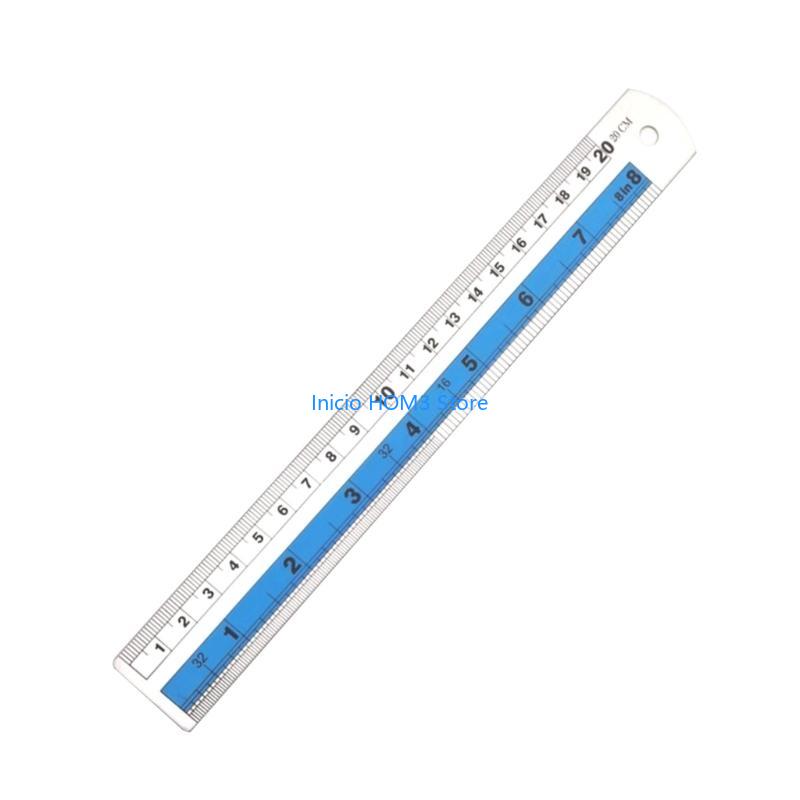 A5YD Durability Metal Ruler Straight Edges Ruler Easy Reading Measurements for School Office Crafting, Easy Reading Ruler