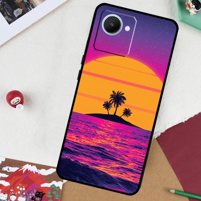 Synthwave 80er Retro Neon vaporwave Für Realme GT 7 Pro GT 6 5 6T 10 11 12 13 14 Pro Plus C61 C53 C51 C21Y C25S C75 C55 C67 Hülle
