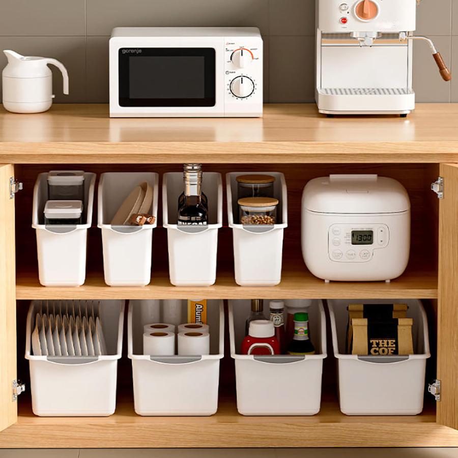 Under Sink Organizer with Wheels Pull Kitchen Bathroom Cabinet Organizers and Storage Multi-purpose Plastic Organizer Baskets